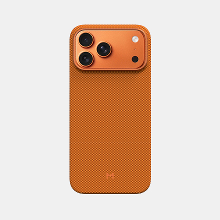 Magssory Aramid Frame Case for iPhone 17 Pro Max Pixel Orange